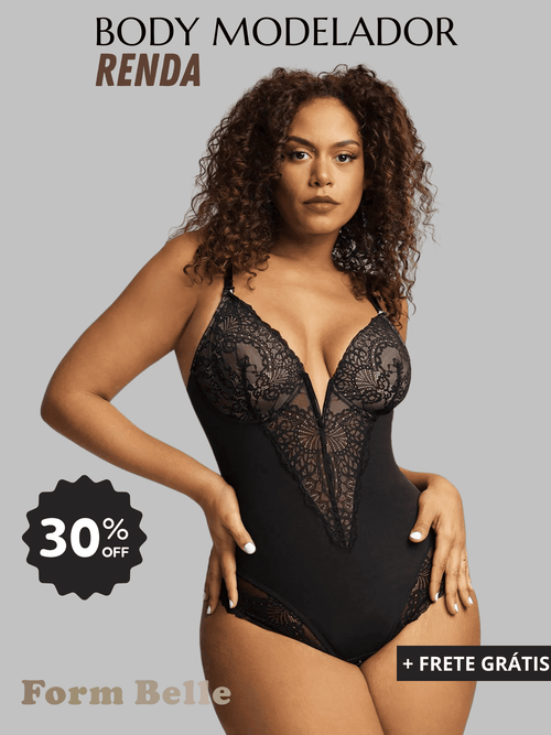 Body Modelador de Renda - FormShaper + [BRINDE EXCLUSIVO]